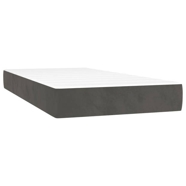 The Living Store Boxspringbed - Classic Collection - Bed - 203x93x118/128 cm - Donkergrijs Fluweel