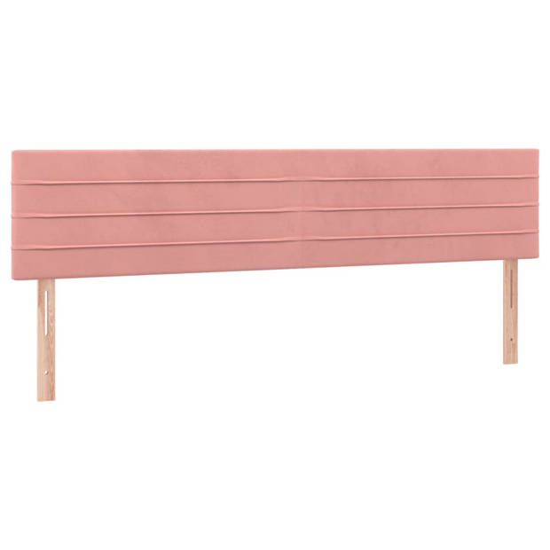 vidaXL Boxspring met matras fluweel roze 180x200 cm