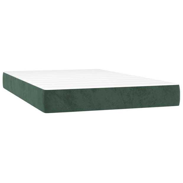 vidaXL Boxspring met matras fluweel donkergroen 120x200 cm