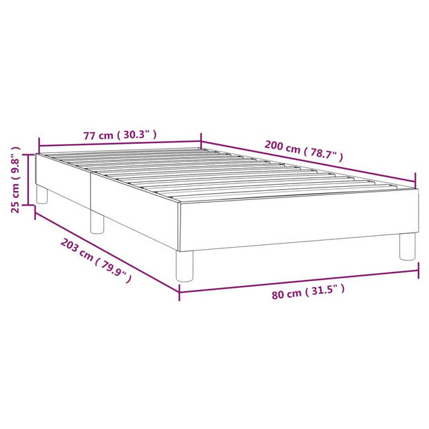 vidaXL Bedframe zonder matras 80x200 cm fluweel donkergrijs