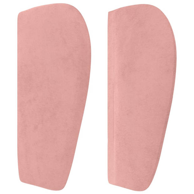 vidaXL Hoofdbord met randen 203x23x78/88 cm fluweel roze