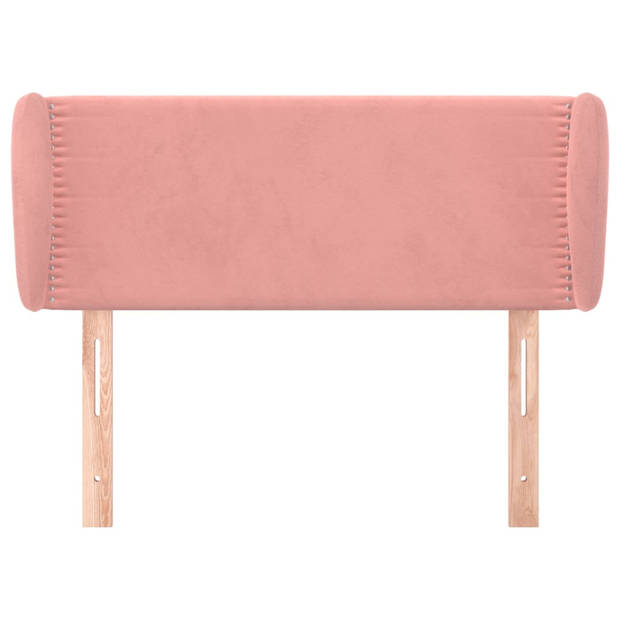 vidaXL Hoofdbord met randen 103x23x78/88 cm fluweel roze