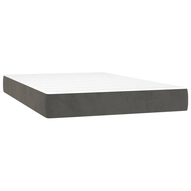 vidaXL Boxspring met matras fluweel donkergrijs 120x200 cm