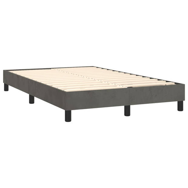 vidaXL Boxspring met matras fluweel donkergrijs 120x200 cm