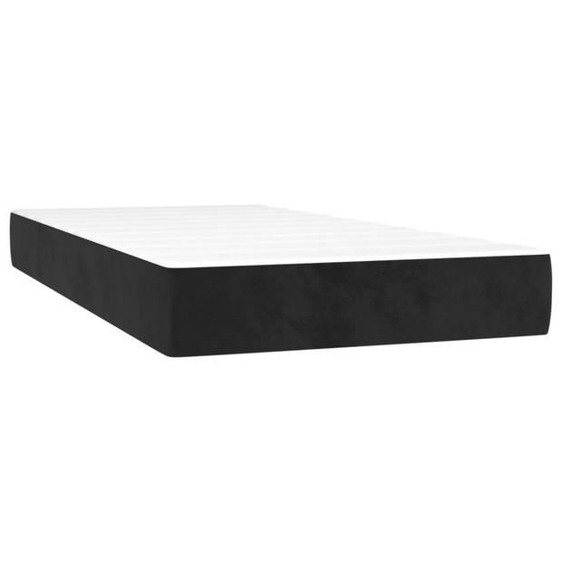 vidaXL Boxspring met matras en LED fluweel zwart 90x190 cm