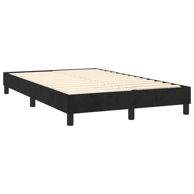 vidaXL Boxspring met matras en LED fluweel zwart 120x200 cm