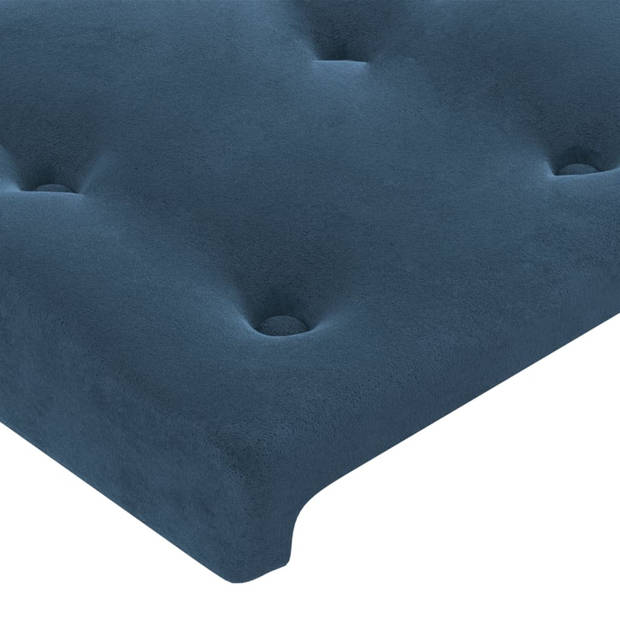 vidaXL Boxspring met matras en LED fluweel donkerblauw 80x200 cm