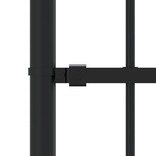 vidaXL Tuinhek met spijlpunten 190 cm gepoedercoat staal zwart