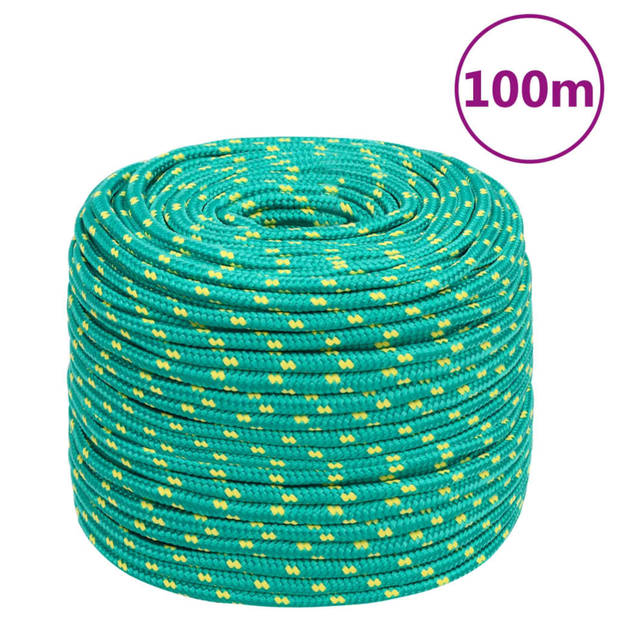 vidaXL Boottouw 10 mm 100 m polypropyleen groen