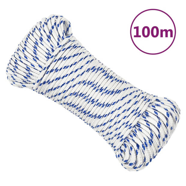 vidaXL Boot touw 3 mm 100 m polypropyleen wit