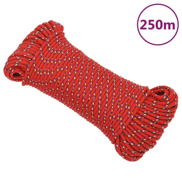 vidaXL Boottouw 5 mm 250 m polypropyleen rood