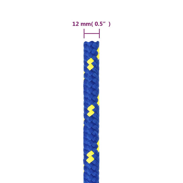 vidaXL Boottouw 12 mm 25 m polypropeen blauw