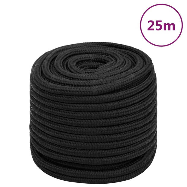 vidaXL Boottouw 18 mm 25 m polypropeen zwart