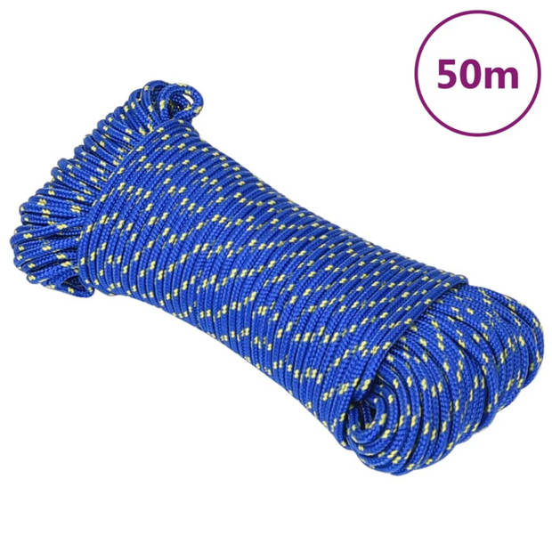 vidaXL Boottouw 5 mm 50 m polypropyleen blauw