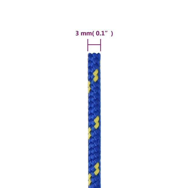 vidaXL Boottouw 3 mm 250 m polypropyleen blauw