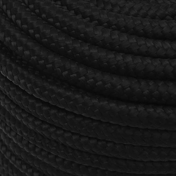 vidaXL Werktouw 12 mm 25 m polyester zwart