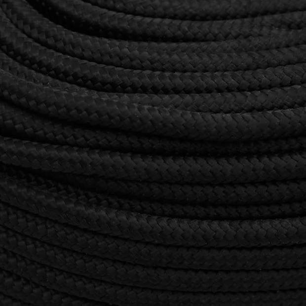 vidaXL Werktouw 8 mm 100 m polyester zwart