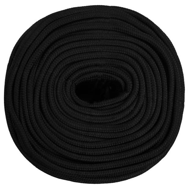 vidaXL Werktouw 6 mm 50 m polyester zwart