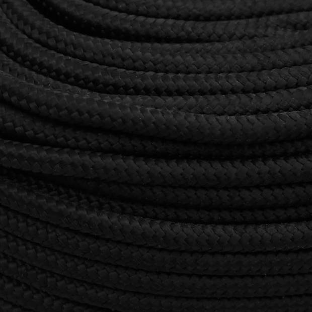 vidaXL Werktouw 10 mm 25 m polyester zwart