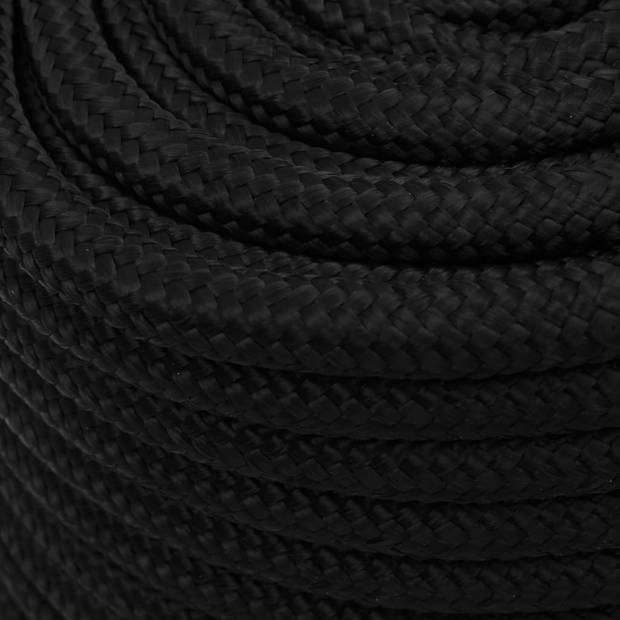vidaXL Werktouw 16 mm 25 m polyester zwart