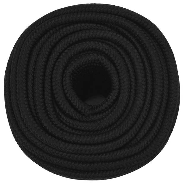 vidaXL Werktouw 12 mm 25 m polyester zwart