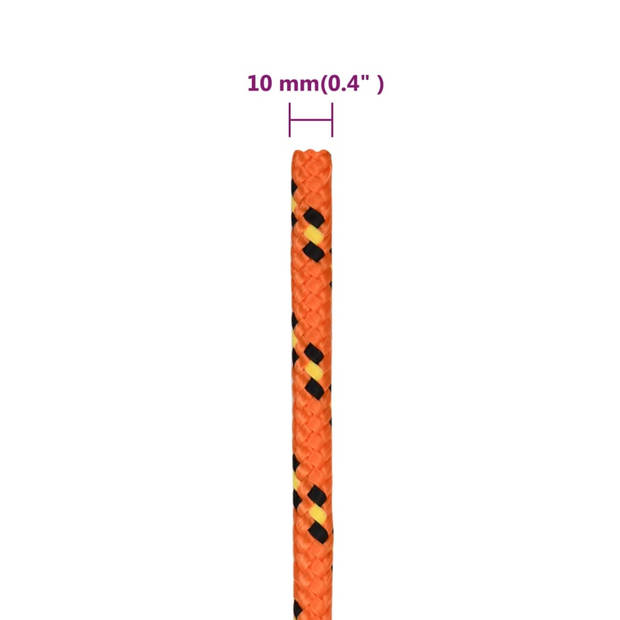 vidaXL Boottouw 10 mm 25 m polypropyleen oranje