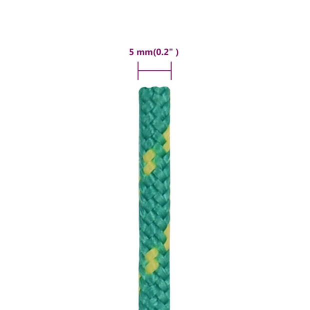 vidaXL Boottouw 5 mm 25 m polypropyleen groen