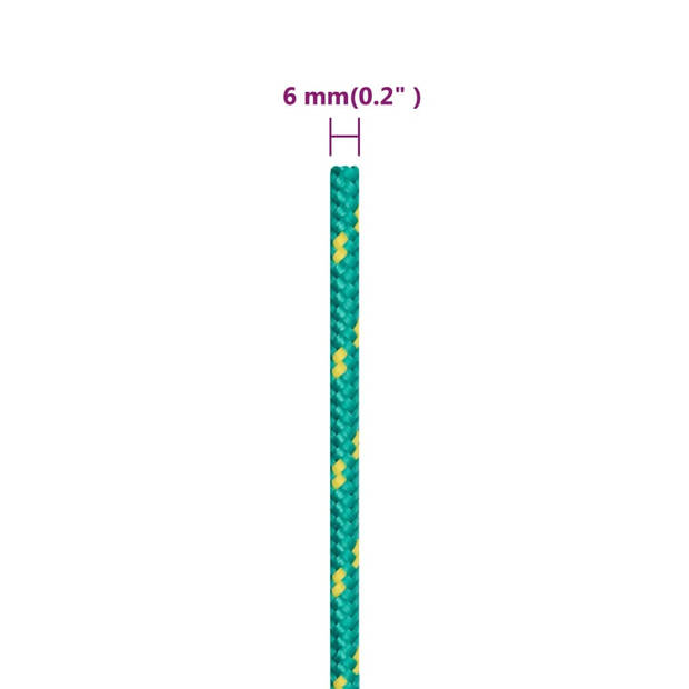 vidaXL Boottouw 6 mm 50 m polypropyleen groen