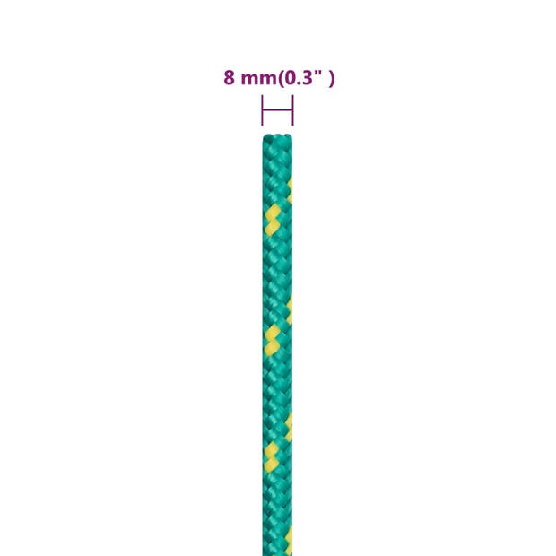 vidaXL Boottouw 8 mm 500 m polypropyleen groen