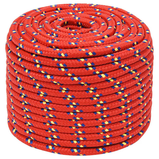 vidaXL Boottouw 14 mm 100 m polypropyleen rood