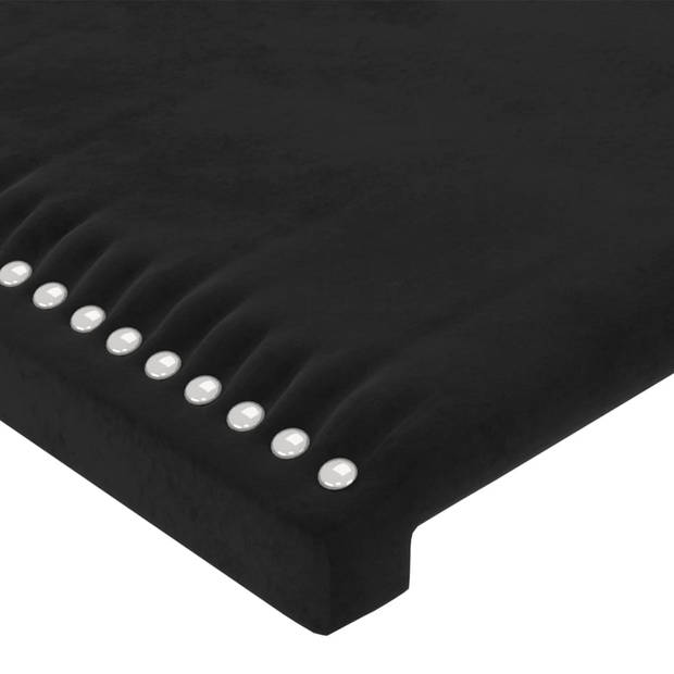 vidaXL Hoofdbord LED 103x16x78/88 cm fluweel zwart