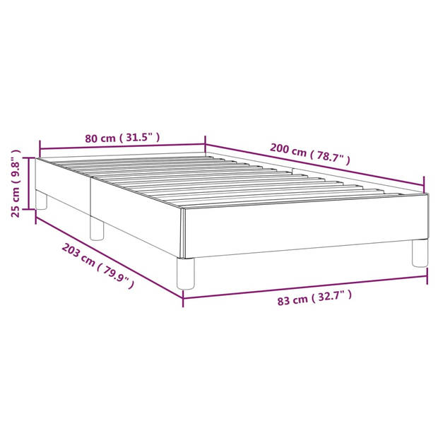 vidaXL Bedframe fluweel roze 80x200 cm