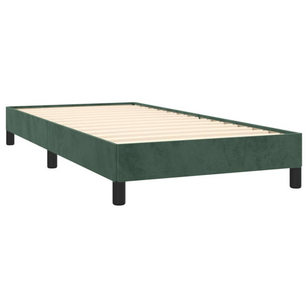 vidaXL Bedframe zonder matras 90x190 cm fluweel donkergroen