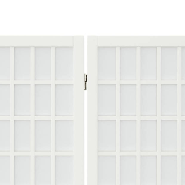 vidaXL Kamerscherm inklapbaar 4 panelen Japanse stijl 160x170 cm wit