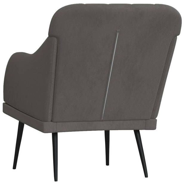 vidaXL Fauteuil 63x76x80 cm fluweel donkergrijs