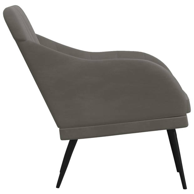 vidaXL Fauteuil 63x76x80 cm fluweel donkergrijs