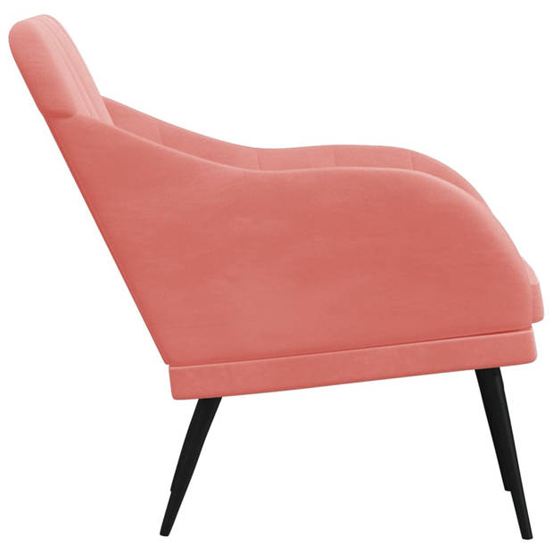 vidaXL Fauteuil 63x76x80 cm fluweel roze