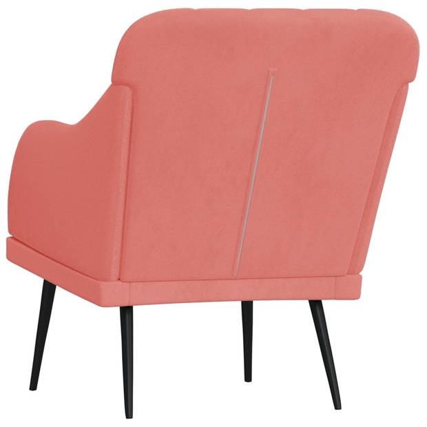 vidaXL Fauteuil 63x76x80 cm fluweel roze