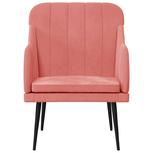 vidaXL Fauteuil 63x76x80 cm fluweel roze