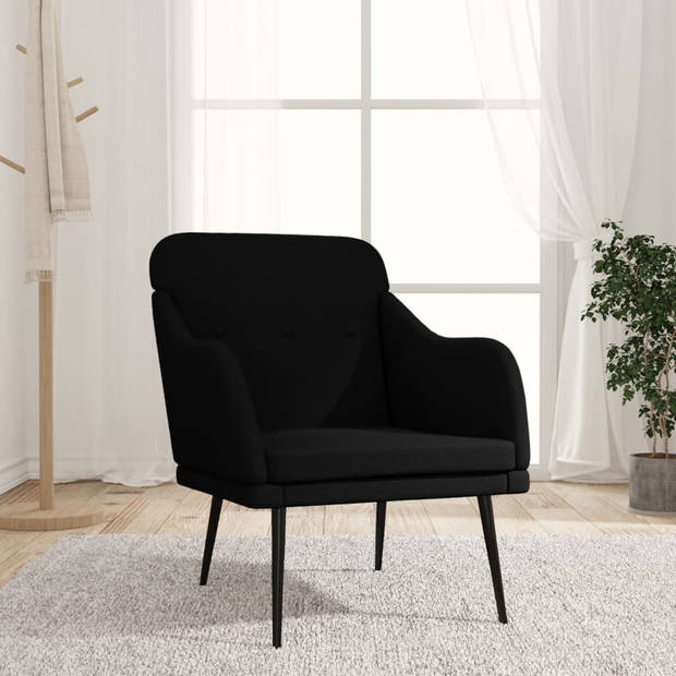 vidaXL Fauteuil 63x76x80 cm stof zwart