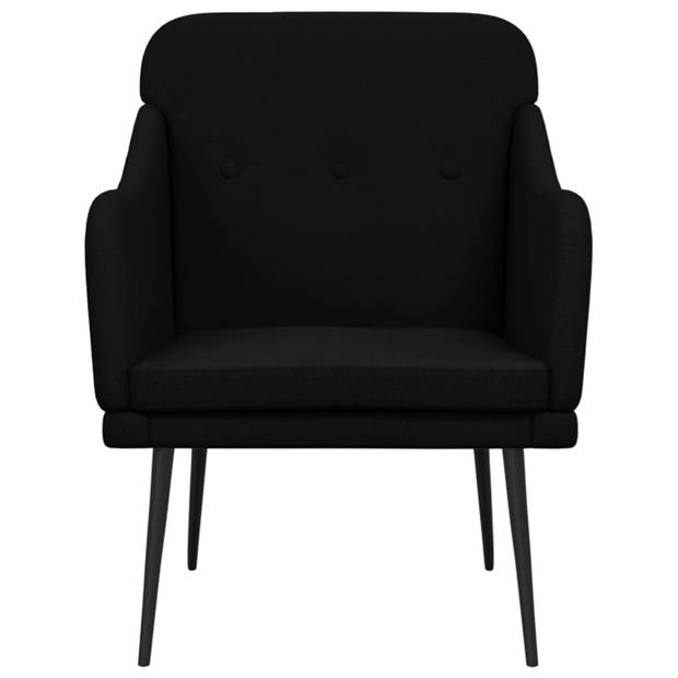 vidaXL Fauteuil 63x76x80 cm stof zwart