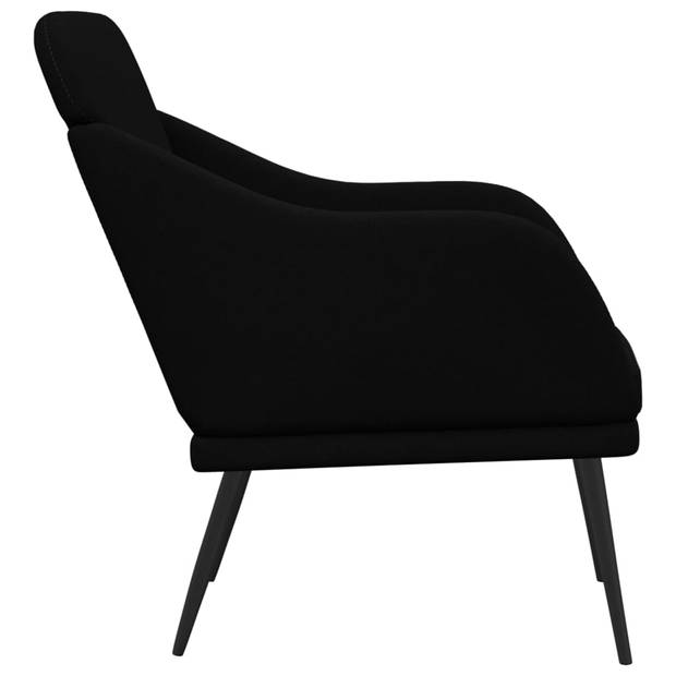 vidaXL Fauteuil 63x76x80 cm stof zwart