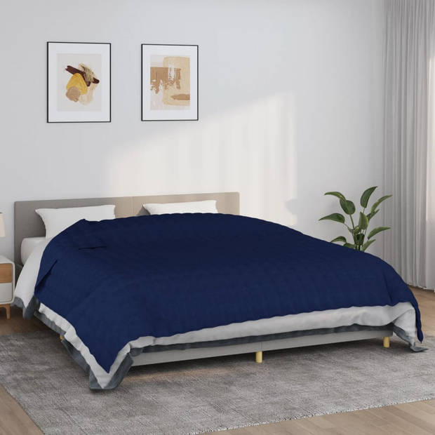 vidaXL Verzwaringsdeken 220x260 cm 11 kg stof blauw