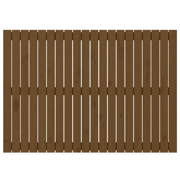 vidaXL Wandhoofdbord 127,5x3x90 cm massief grenenhout honingbruin