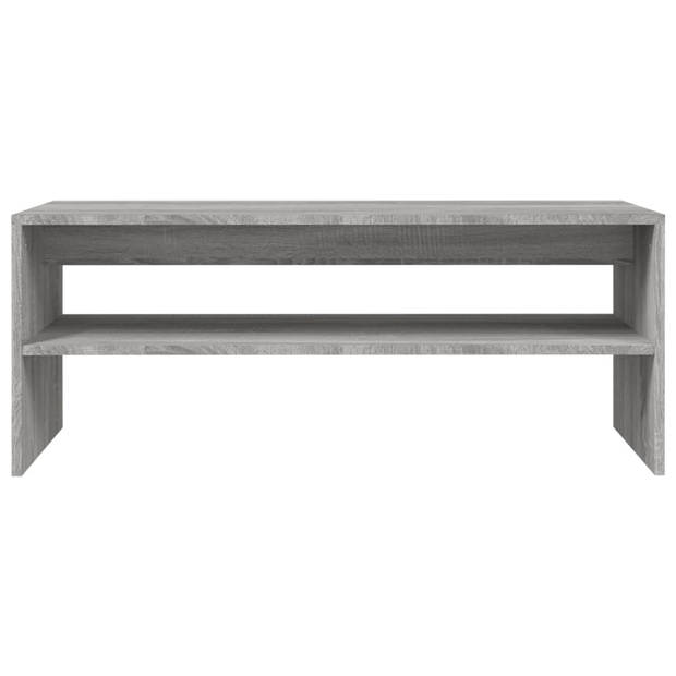 The Living Store Salontafel - Grijs Sonoma eiken - 100x40x40 cm - Bewerkt hout