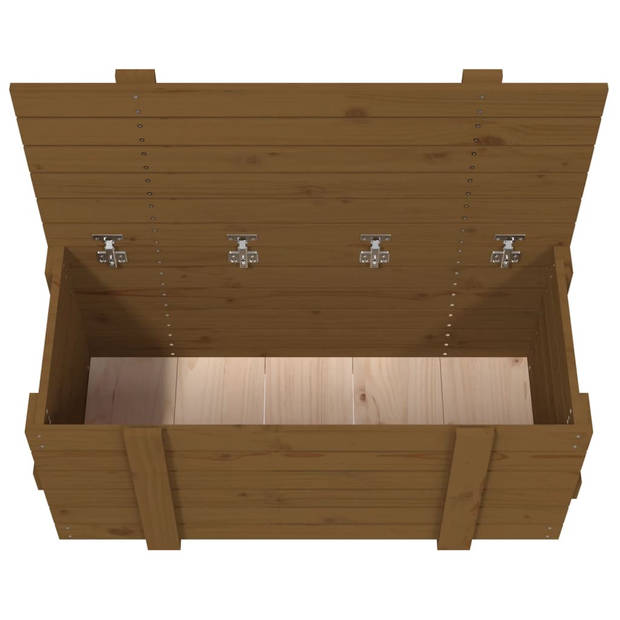 The Living Store Opbergkist Massief Grenenhout - 91 x 40.5 x 42 cm - Honingbruin