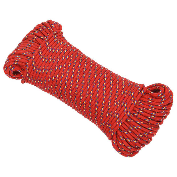 vidaXL Boottouw 3 mm 250 m polypropyleen rood