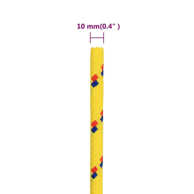 vidaXL Boottouw 10 mm 250 m polypropyleen geel