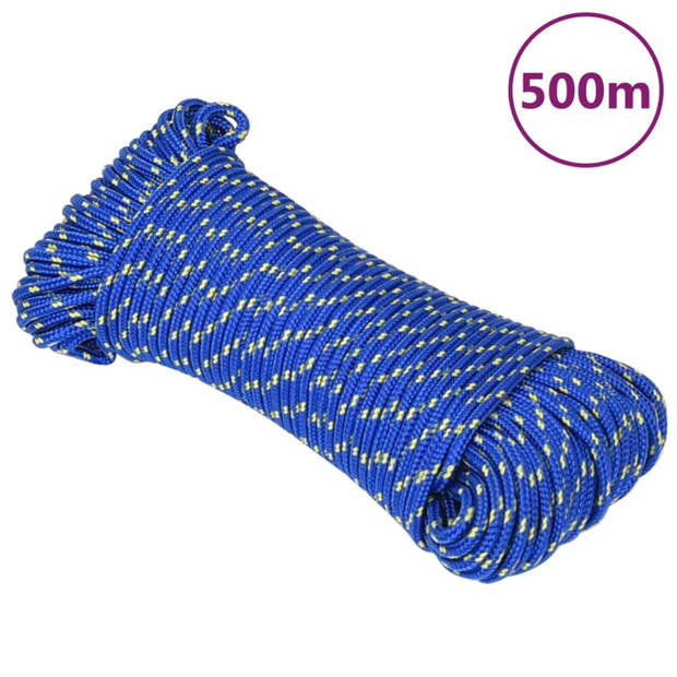 vidaXL Boottouw 4 mm 500 m polypropyleen blauw