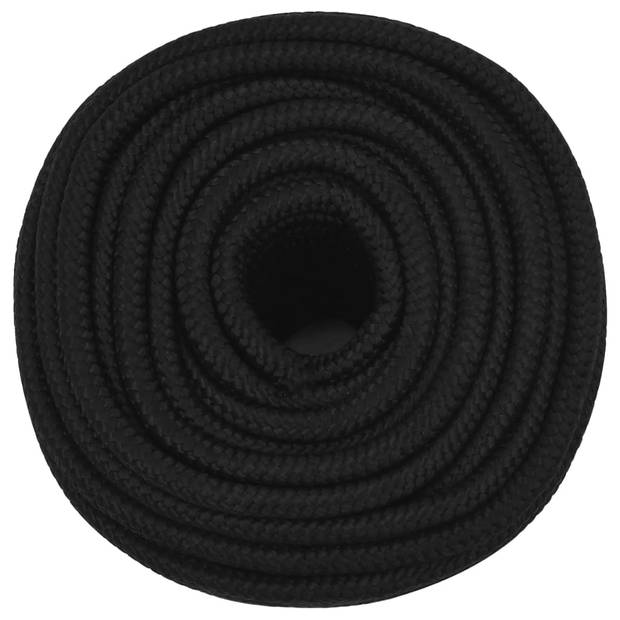 vidaXL Werktouw 12 mm 250 m polyester zwart